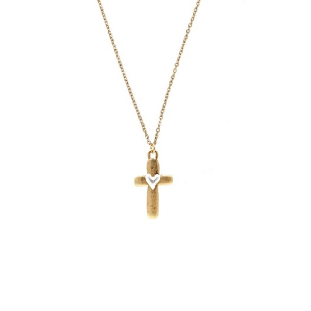 Cross heart pendant necklace